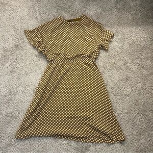 LOFT midi dress with flutter sleeves- M